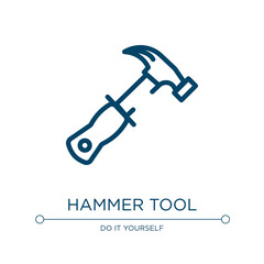 Hammer tool icon. Linear vector illustration from work tools collection. Outline hammer tool icon vector. Thin line symbol for use on web and mobile apps, logo, print media.
