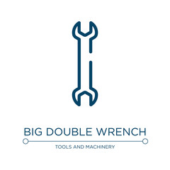 Big double wrench icon. Linear vector illustration from tools and machinery collection. Outline big double wrench icon vector. Thin line symbol for use on web and mobile apps, logo, print media.