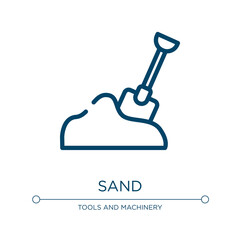 Sand icon. Linear vector illustration from construction line craft collection. Outline sand icon vector. Thin line symbol for use on web and mobile apps, logo, print media.