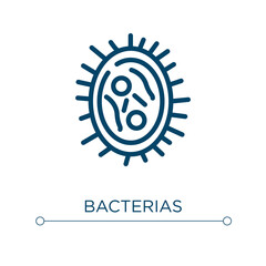 Bacterias icon. Linear vector illustration. Outline bacterias icon vector. Thin line symbol for use on web and mobile apps, logo, print media.