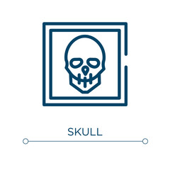 Skull icon. Linear vector illustration. Outline skull icon vector. Thin line symbol for use on web and mobile apps, logo, print media.