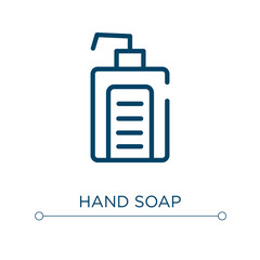 Hand soap icon. Linear vector illustration. Outline hand soap icon vector. Thin line symbol for use on web and mobile apps, logo, print media.