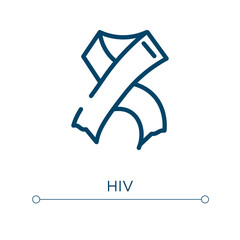 Hiv icon. Linear vector illustration. Outline hiv icon vector. Thin line symbol for use on web and mobile apps, logo, print media.