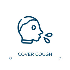 Cover cough icon. Linear vector illustration. Outline cover cough icon vector. Thin line symbol for use on web and mobile apps, logo, print media.