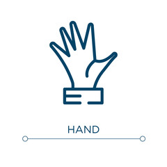 Fototapeta premium Hand icon. Linear vector illustration. Outline hand icon vector. Thin line symbol for use on web and mobile apps, logo, print media.