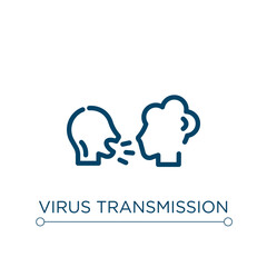 Virus transmission icon. Linear vector illustration. Outline virus transmission icon vector. Thin line symbol for use on web and mobile apps, logo, print media.