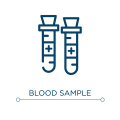 Blood sample icon. Linear vector illustration. Outline blood sample icon vector. Thin line symbol for use on web and mobile apps, logo, print media.
