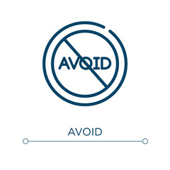 Avoid icon. Linear vector illustration. Outline avoid icon vector. Thin line symbol for use on web and mobile apps, logo, print media.