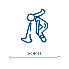 Vomit icon. Linear vector illustration. Outline vomit icon vector. Thin line symbol for use on web and mobile apps, logo, print media.
