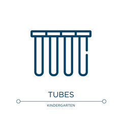 Tubes icon. Linear vector illustration from science collection. Outline tubes icon vector. Thin line symbol for use on web and mobile apps, logo, print media.