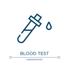 Blood test icon. Linear vector illustration from test collection. Outline blood test icon vector. Thin line symbol for use on web and mobile apps, logo, print media.