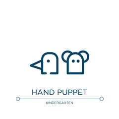 Hand puppet icon. Linear vector illustration from kindergarten collection. Outline hand puppet icon vector. Thin line symbol for use on web and mobile apps, logo, print media.