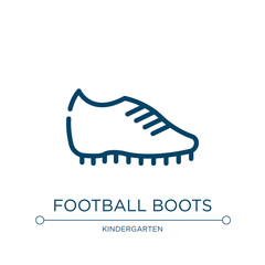 Football boots icon. Linear vector illustration from sports collection. Outline football boots icon vector. Thin line symbol for use on web and mobile apps, logo, print media.