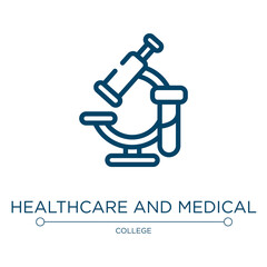 Healthcare and medical icon. Linear vector illustration from laboratory collection. Outline healthcare and medical icon vector. Thin line symbol for use on web and mobile apps, logo, print media.