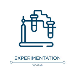 Experimentation icon. Linear vector illustration from biology technology collection. Outline experimentation icon vector. Thin line symbol for use on web and mobile apps, logo, print media.