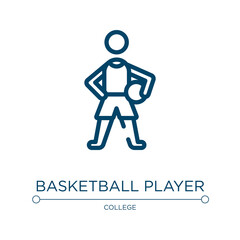 Basketball player icon. Linear vector illustration from education collection. Outline basketball player icon vector. Thin line symbol for use on web and mobile apps, logo, print media.