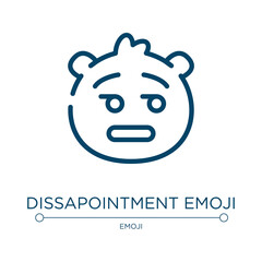 Dissapointment emoji icon. Linear vector illustration from emoji collection. Outline dissapointment emoji icon vector. Thin line symbol for use on web and mobile apps, logo, print media.