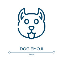 Dog emoji icon. Linear vector illustration from emoji collection. Outline dog emoji icon vector. Thin line symbol for use on web and mobile apps, logo, print media.