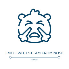 Emoji with steam from nose icon. Linear vector illustration from emoji collection. Outline emoji with steam from nose icon vector. Thin line symbol for use on web and mobile apps, logo, print media.