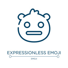 Expressionless emoji icon. Linear vector illustration from emoji collection. Outline expressionless emoji icon vector. Thin line symbol for use on web and mobile apps, logo, print media.