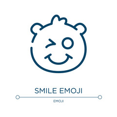 Smile emoji icon. Linear vector illustration from emoji collection. Outline smile emoji icon vector. Thin line symbol for use on web and mobile apps, logo, print media.