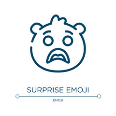 Surprise emoji icon. Linear vector illustration from emoji collection. Outline surprise emoji icon vector. Thin line symbol for use on web and mobile apps, logo, print media.