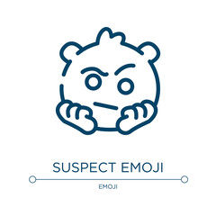 Suspect emoji icon. Linear vector illustration from emoji collection. Outline suspect emoji icon vector. Thin line symbol for use on web and mobile apps, logo, print media.