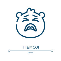 Tired emoji icon. Linear vector illustration from emoji collection. Outline tired emoji icon vector. Thin line symbol for use on web and mobile apps, logo, print media.