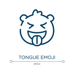 Tongue emoji icon. Linear vector illustration from emoji collection. Outline tongue emoji icon vector. Thin line symbol for use on web and mobile apps, logo, print media.