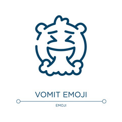 Vomit emoji icon. Linear vector illustration from emoji collection. Outline vomit emoji icon vector. Thin line symbol for use on web and mobile apps, logo, print media.