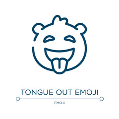 Tongue out emoji icon. Linear vector illustration from emoji collection. Outline tongue out emoji icon vector. Thin line symbol for use on web and mobile apps, logo, print media.