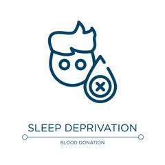 Sleep deprivation icon. Linear vector illustration from blood donation collection. Outline sleep deprivation icon vector. Thin line symbol for use on web and mobile apps, logo, print media.
