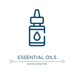Essential oils icon. Linear vector illustration from therapy collection. Outline essential oils icon vector. Thin line symbol for use on web and mobile apps, logo, print media.