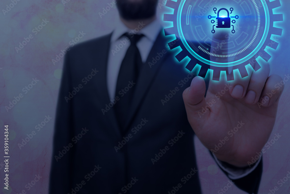 Poster graphics padlock for web data information security application system