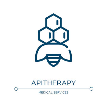 Apitherapy icon. Linear vector illustration from alternative medicine collection. Outline apitherapy icon vector. Thin line symbol for use on web and mobile apps, logo, print media.