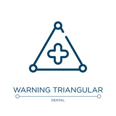 Warning triangular icon. Linear vector illustration from health collection. Outline warning triangular icon vector. Thin line symbol for use on web and mobile apps, logo, print media.