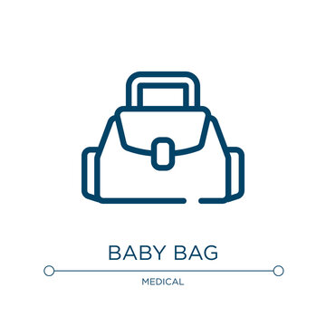 Baby bag icon. Linear vector illustration from baby collection. Outline baby bag icon vector. Thin line symbol for use on web and mobile apps, logo, print media.