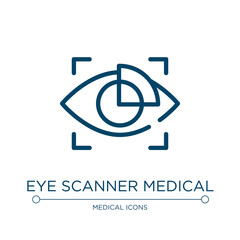 Eye scanner medical symbol icon. Linear vector illustration from medical icons collection. Outline eye scanner medical symbol icon vector. Thin line symbol for use on web and mobile apps, logo, print