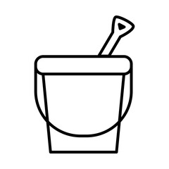 sand bucket line style icon vector design
