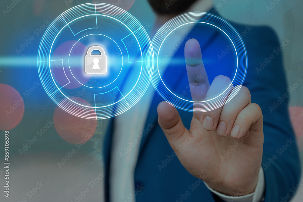 Poster graphics padlock for web data information security application system