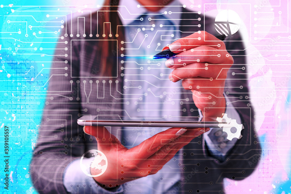 Poster system administrator control, gear configuration settings tools concept.