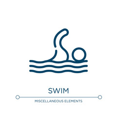Swim icon. Linear vector illustration from sports collection. Outline swim icon vector. Thin line symbol for use on web and mobile apps, logo, print media.