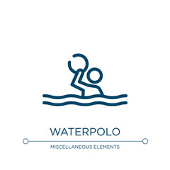 Waterpolo icon. Linear vector illustration from sports collection. Outline waterpolo icon vector. Thin line symbol for use on web and mobile apps, logo, print media.