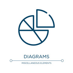 Diagrams icon. Linear vector illustration from business and charts collection. Outline diagrams icon vector. Thin line symbol for use on web and mobile apps, logo, print media.
