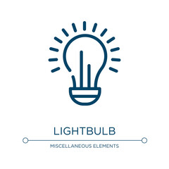 Lightbulb icon. Linear vector illustration from business pack collection. Outline lightbulb icon vector. Thin line symbol for use on web and mobile apps, logo, print media.