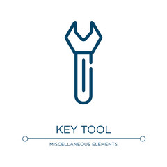 Key tool icon. Linear vector illustration from business pack collection. Outline key tool icon vector. Thin line symbol for use on web and mobile apps, logo, print media.