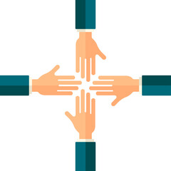 teamwork of employees poster.corporate collaboration, union web banner.international company corporation,friendly company, workers managers hands alliance, community,unity,business, job, corporate