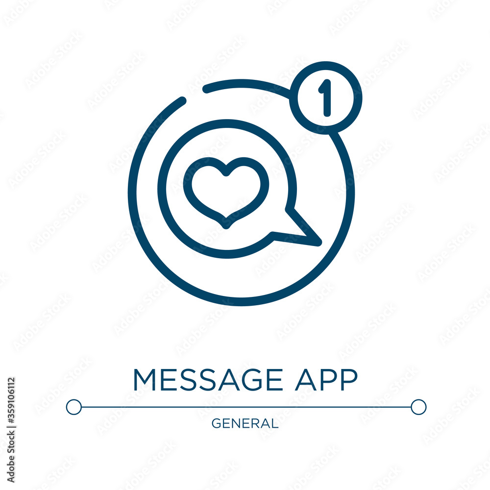 Poster message app icon. linear vector illustration from general collection. outline message app icon vecto