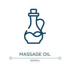 Massage oil icon. Linear vector illustration from general collection. Outline massage oil icon vector. Thin line symbol for use on web and mobile apps, logo, print media.