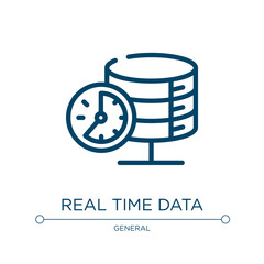 Real time data icon. Linear vector illustration from general collection. Outline real time data icon vector. Thin line symbol for use on web and mobile apps, logo, print media.